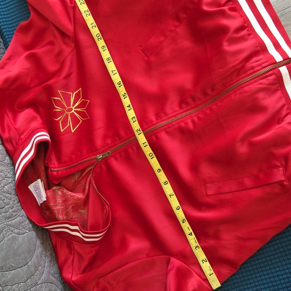 XL Red Satin Jacket with Gold Lettering - Picture 10 of 10